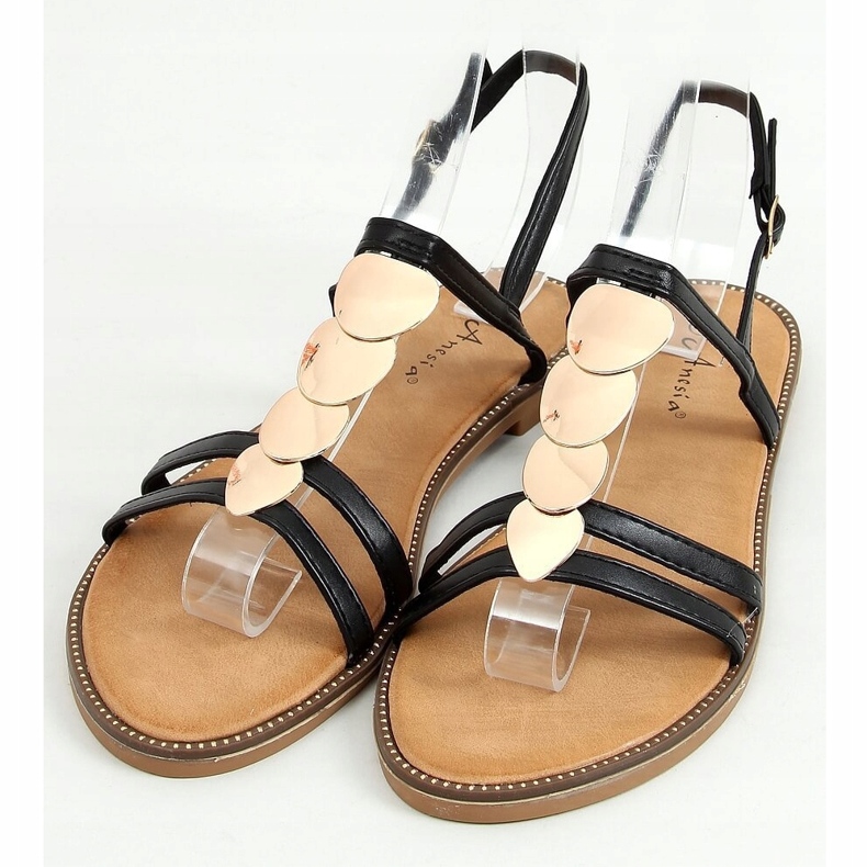 Černé dámské sandály N-101 Black černá 1 Černé dámské sandály N-101 Black černá 1