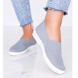 Šedé tenisky Slip On prolamované Funk šedá 1
