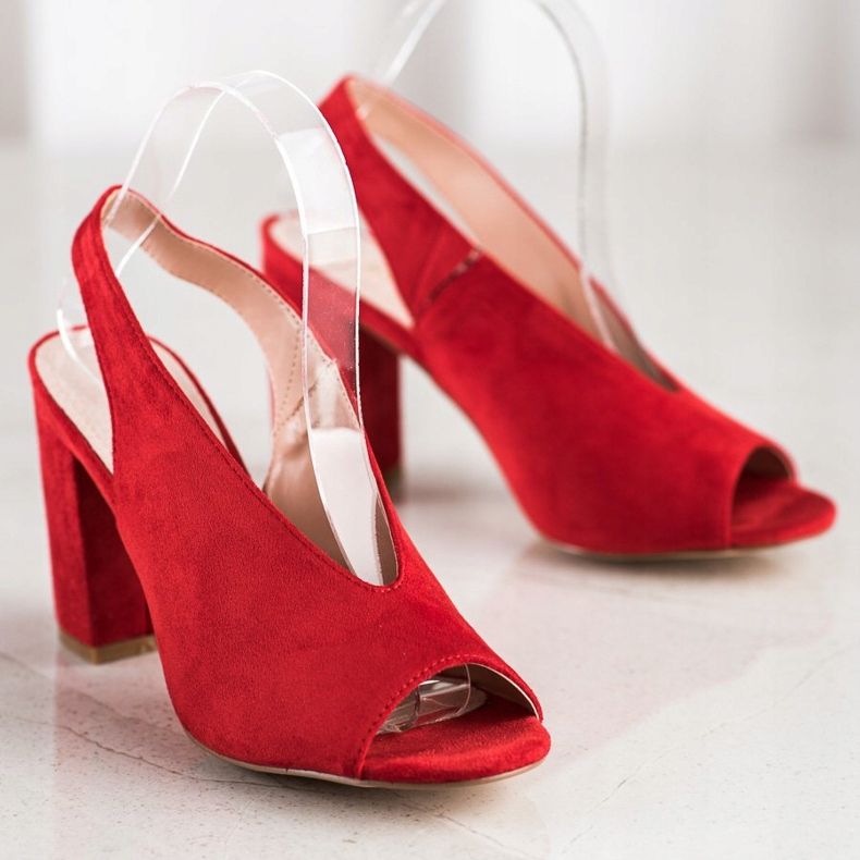 S. BARSKI Vestavěné sandály S.BARSKI červené 2