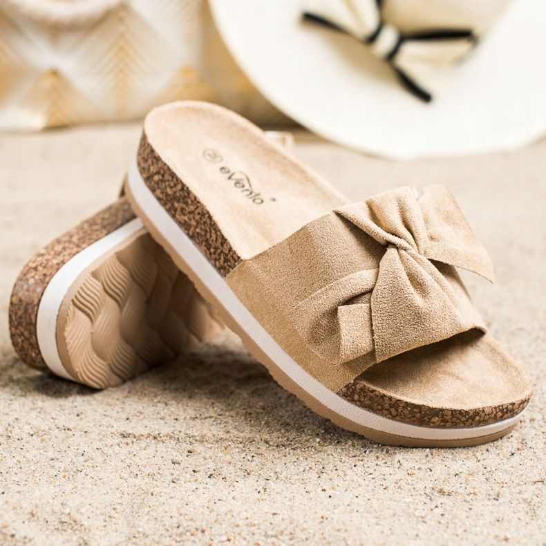 Evento Lehké pantofle na platformě béžový 1