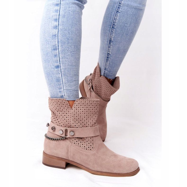 Prolamované jarní boty Lewski Shoes 2905-0 béžová béžový 2