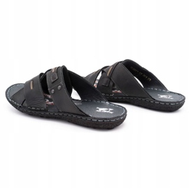 Kampol Pánské kožené pantofle 201/3 černé černá 4