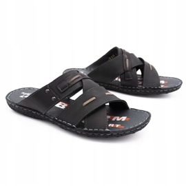 Kampol Pánské kožené pantofle 201/3 černé černý 3