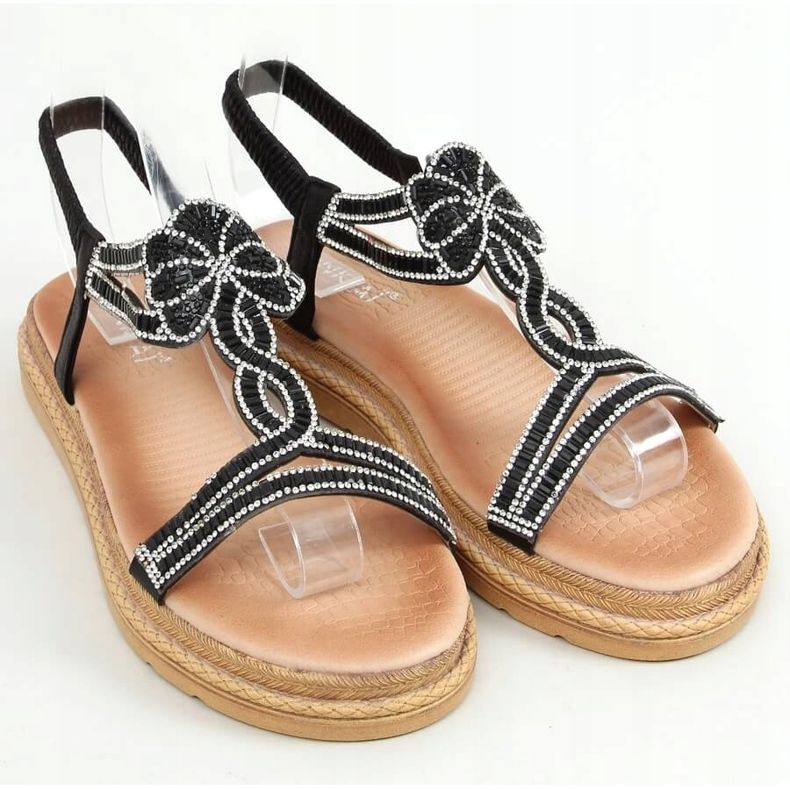 Černé dámské sandály JN11-34 Black černá 1 Černé dámské sandály JN11-34 Black černá 1