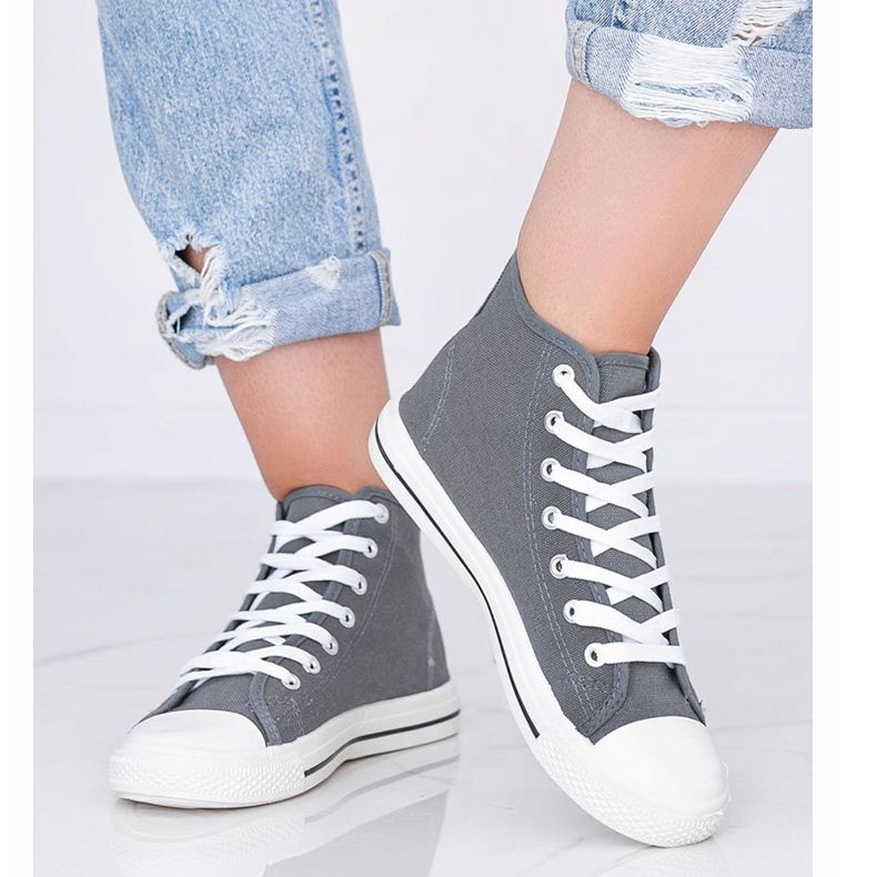 Šedé dámské tenisky Gampa kotník šedá 1