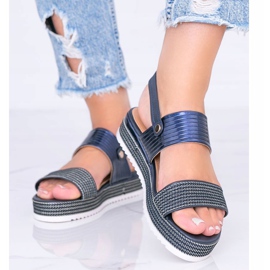 Tmavě modré sandály na robustní podrážce Senorita námořnická modrá 1