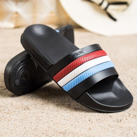 Bona Pantofle S Barevnými Pruhy černá 1