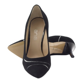 Dámské lodičky na jehlovém podpatku Anis 4474 černé černá stříbrný 3