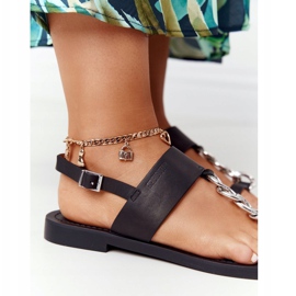 Kožené sandály Žabky Big Star HH274705 Black černá 1