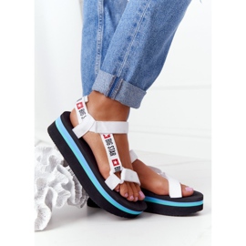 Pěnové sandály na černé a bílé platformě The Big Star HH274A087 bílý černá 2
