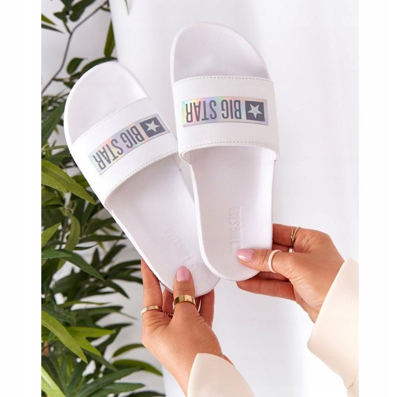 Dámské pantofle Big Star HH274A035 bílé bílý 1