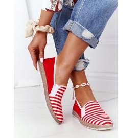 Dámské espadrilky Big Star HH276003 červeno-bílé bílý červený 1