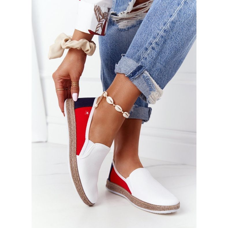 Dámské espadrilky Big Star HH276009 bílé a červené bílý námořnická modrá 1