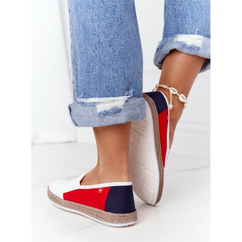 Dámské espadrilky Big Star HH276009 bílé a červené bílý červený námořnická modř 2