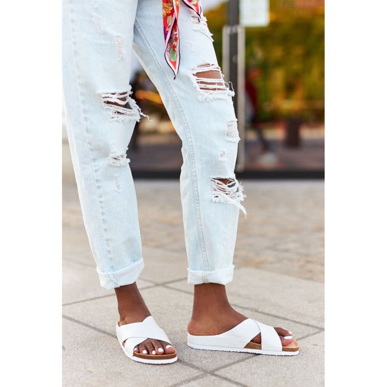 Kožené profilované pantofle Big Star HH274647 White bílý 1