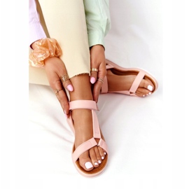 MSMG Dámské sandály na podivné gumové podrážce růžový 4