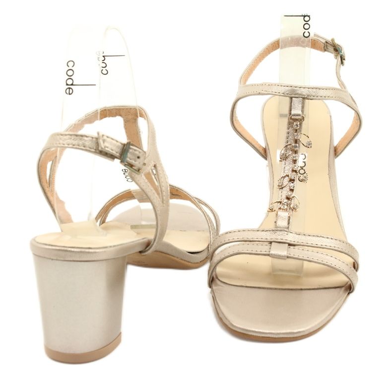 Zlaté sandály na sloupku se Zircon Espinto S352 zlatý 4