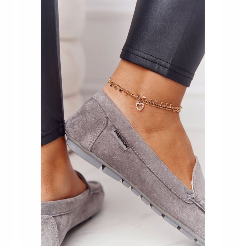 PH1 Dámské semišové mokasíny šedé San Marino šedá 4