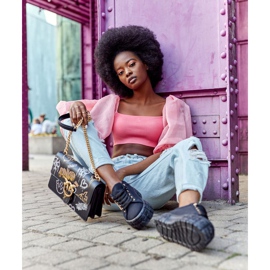 Dámské tenisky na černé životní platformě velkého města černá 2