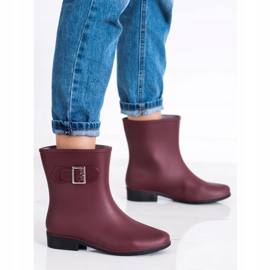 SHELOVET Gumové galoše se sponou červené 1