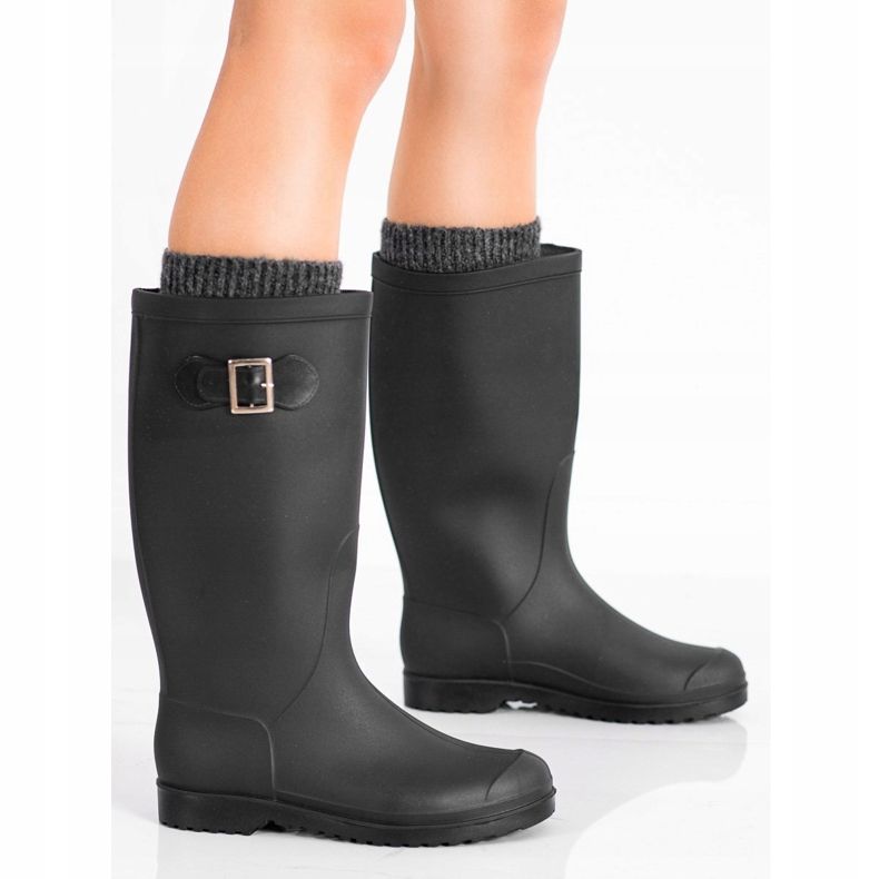 SHELOVET Vysoké gumové galoše černá 1