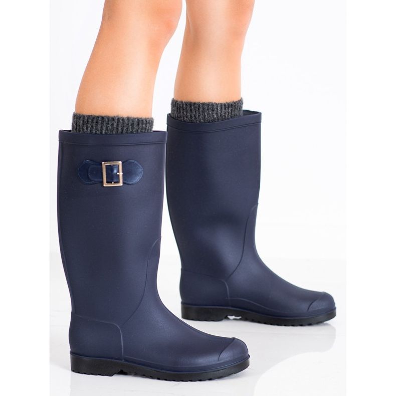 SHELOVET Vysoké gumové galoše námořnická modrá modrý 1