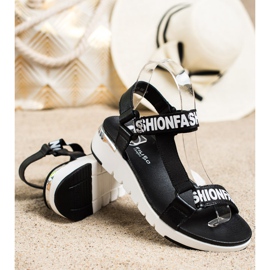 Filippo Kožené módní sandály černá 1