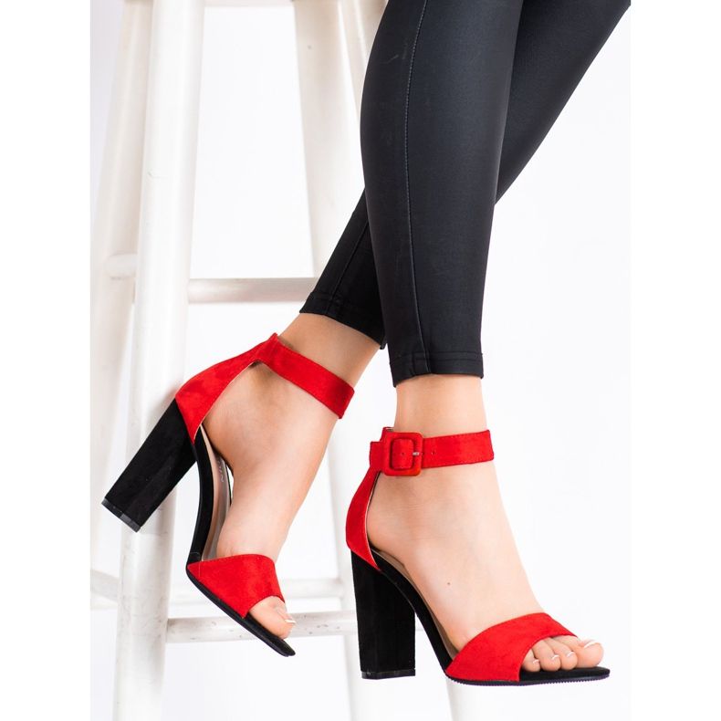 Goodin Červené Sandály Na Vysokém Postu 1