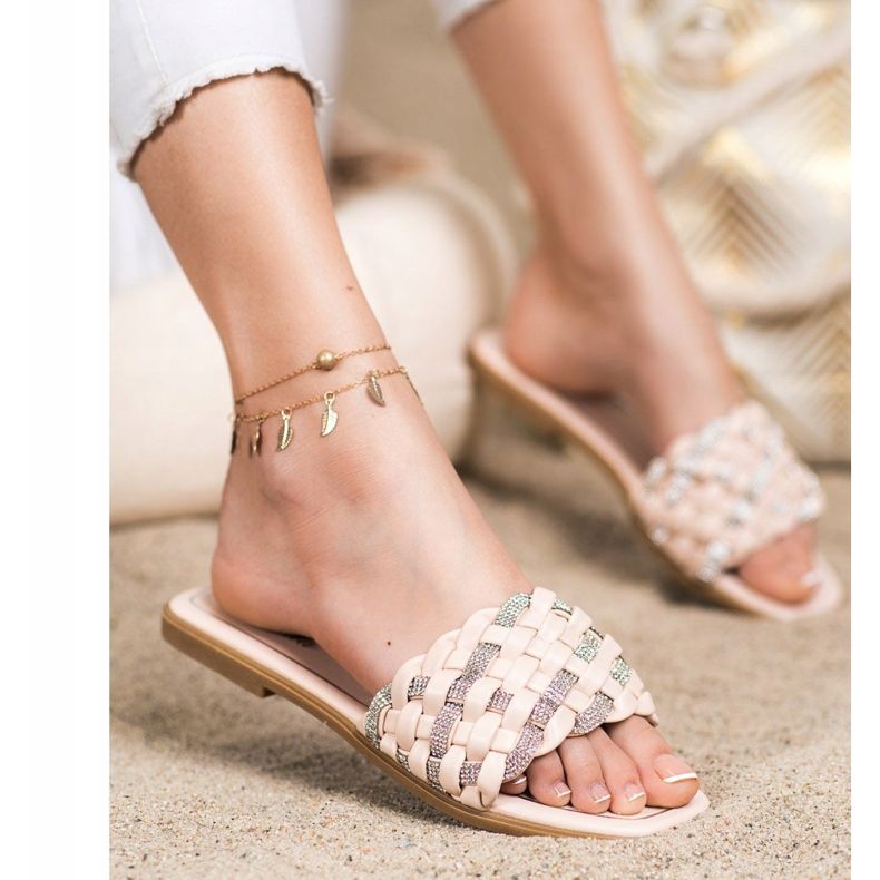 Balada Pantofle s krychlovým zirkonem béžový 1