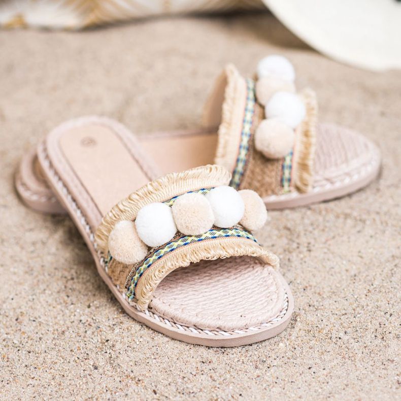 SHELOVET Pantofle S Bambulkami hnědý 2