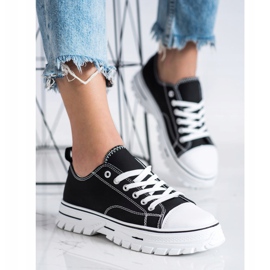 SHELOVET Tenisky S Eko Kůže Na Platformě černá 1