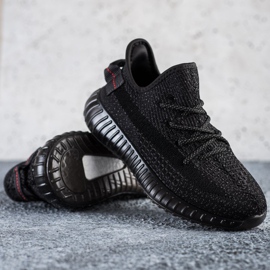 SHELOVET Textilní tenisky na platformě černý 1