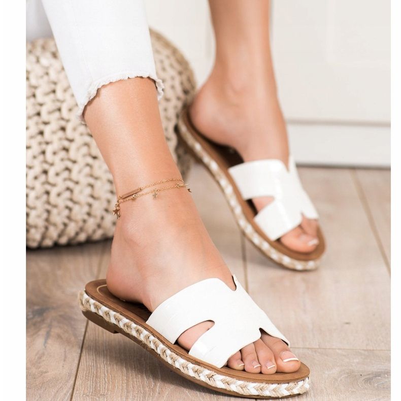 SHELOVET Neformální bílé pantofle bílý 1