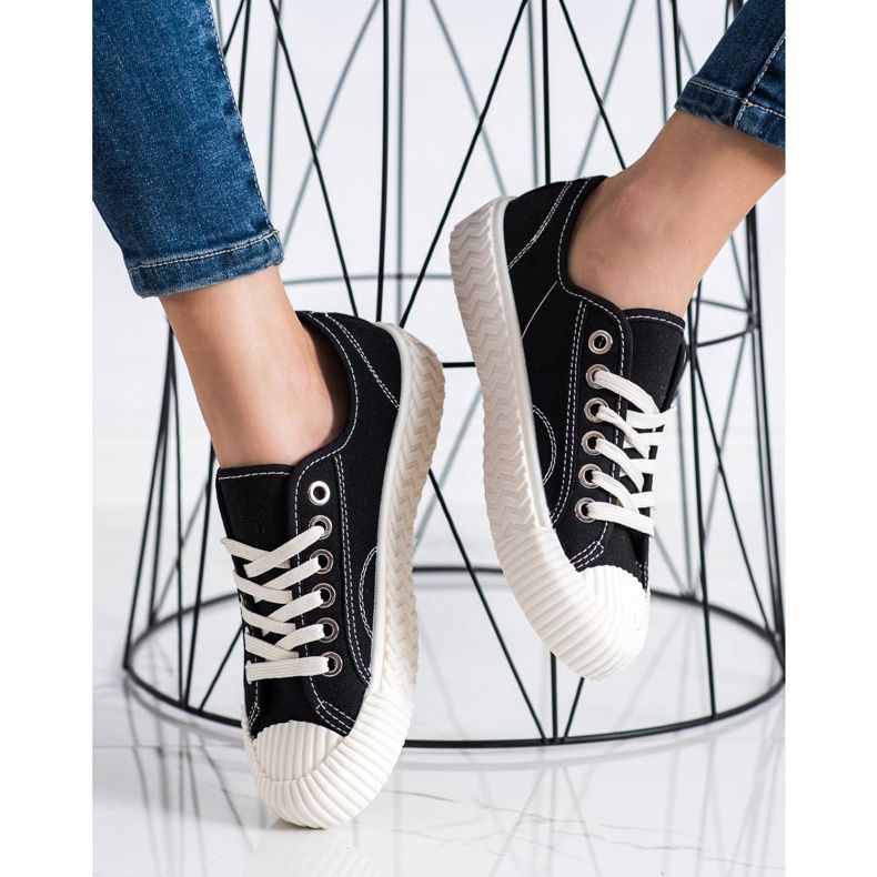 SHELOVET Tenisky Na Platformě černá 2