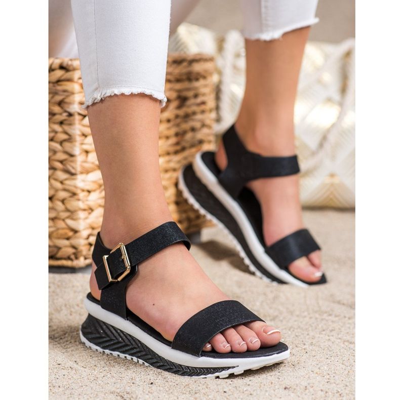 Groto Gogo Sandály Na Platformě S Třpytkami černá 1