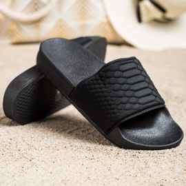 SHELOVET Černé textilní pantofle černý 1