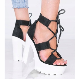 Černé sandály na tlusté platformě Hera černý 1