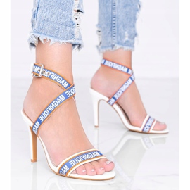 Bílé sandály na jehlovém podpatku Venusi bílý 1 Bílé sandály na jehlovém podpatku Venusi bílý 1