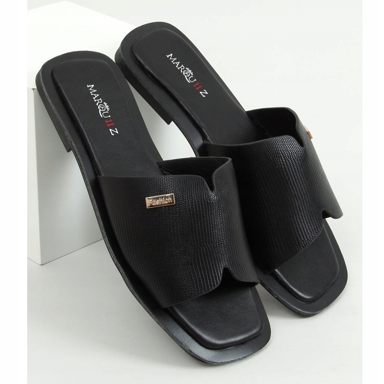 Černé dámské černé pantofle 3526 Black černá 1 Černé dámské černé pantofle 3526 Black černá 1