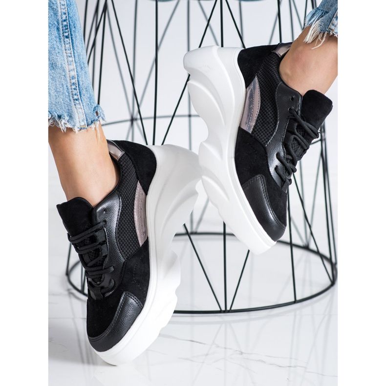 Seastar Černé tenisky na platformě černý 2