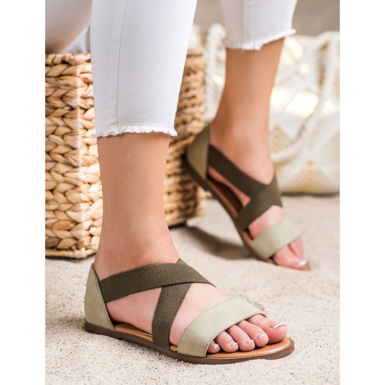 Pohodlné nazouvací sandály od Sergio Leone zelená 1 Pohodlné nazouvací sandály od Sergio Leone zelená 1