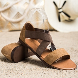 Pohodlné nazouvací sandály od Sergio Leone hnědý 1