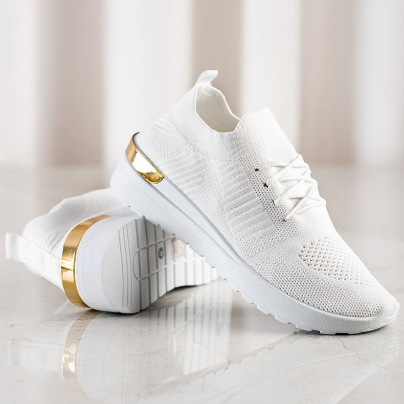 SHELOVET Pohodlné nazouvací tenisky bílý 1