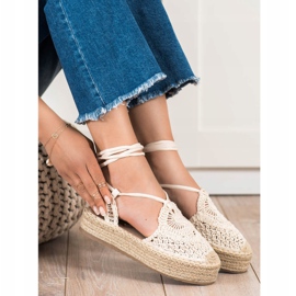 Seastar Svázané espadrilky na platformě béžový 2 Seastar Svázané espadrilky na platformě béžový 2