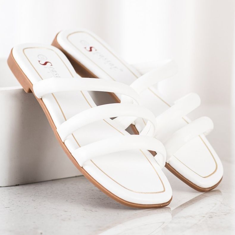 Seastar Papuče z eko kůže s popruhy bílý 2