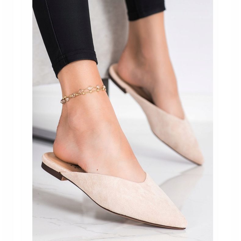 Seastar Pantofle Spitz Suede béžový 1