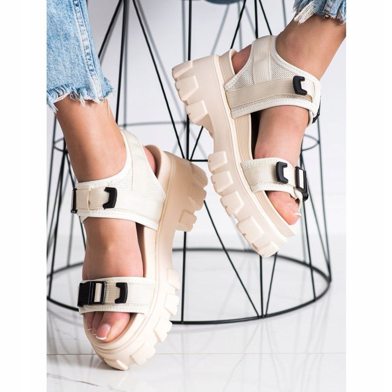 Seastar Sandály Na Platformě S Přezkami béžový 1