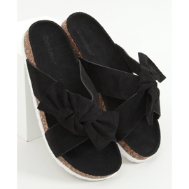 Černé korkové pantofle 7853 Black černý 1