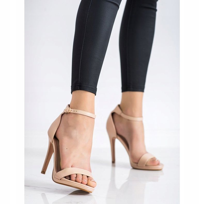 Renda Klasické sandály na vysokém podpatku béžový 1