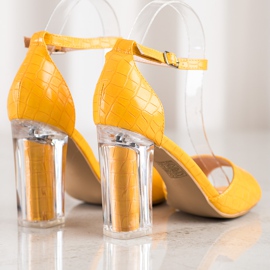 Renda Sandály s průhlednou patou žlutá 1